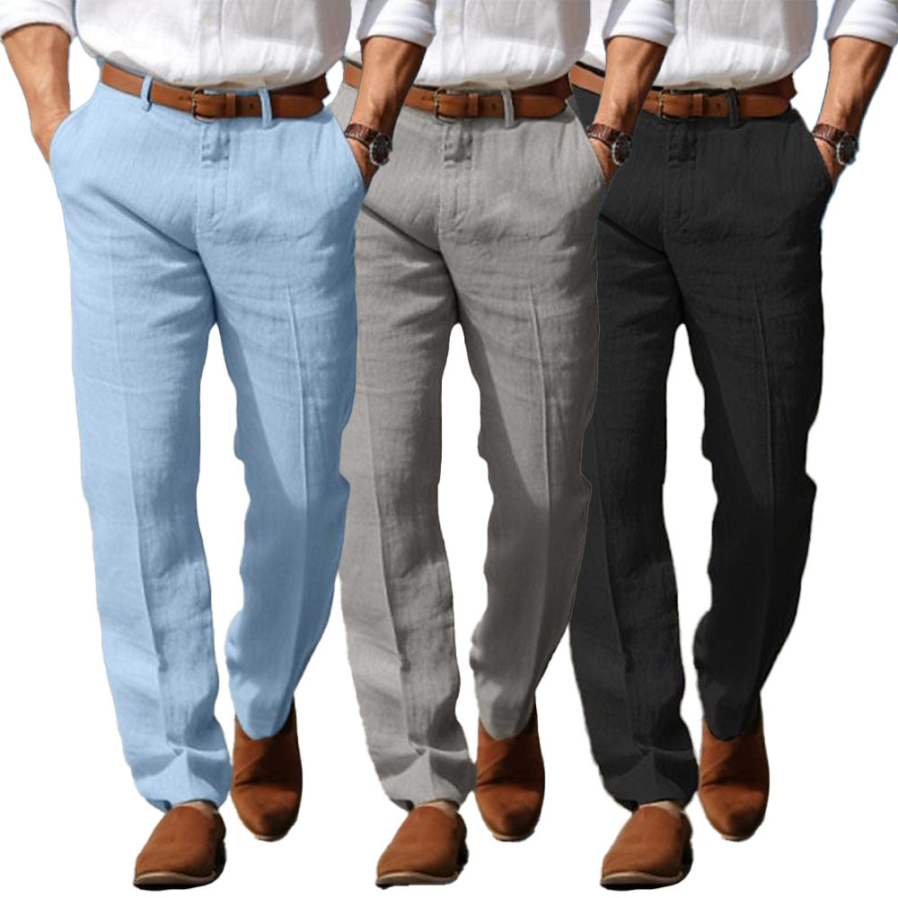 PANTALON HOMME LUXE EN LIN PREMIUM (AVEC PASSANTS POUR CEINTURE) - image 8