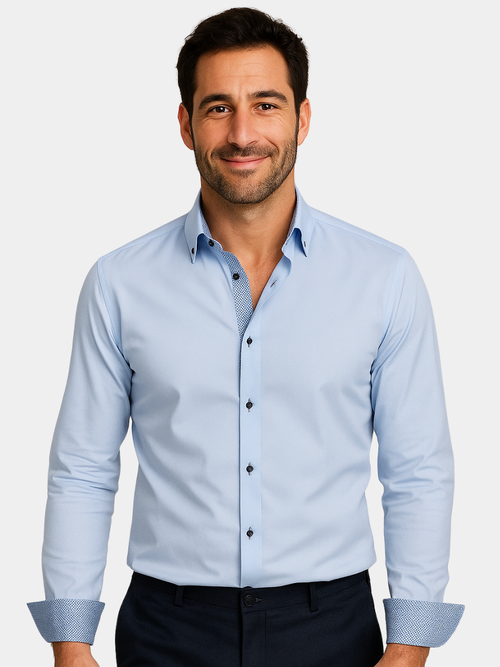 ALBERTO | CHEMISE ÉLÉGANTE LÉGÈRE AVEC DÉTAILS CONTRASTÉS - image 1