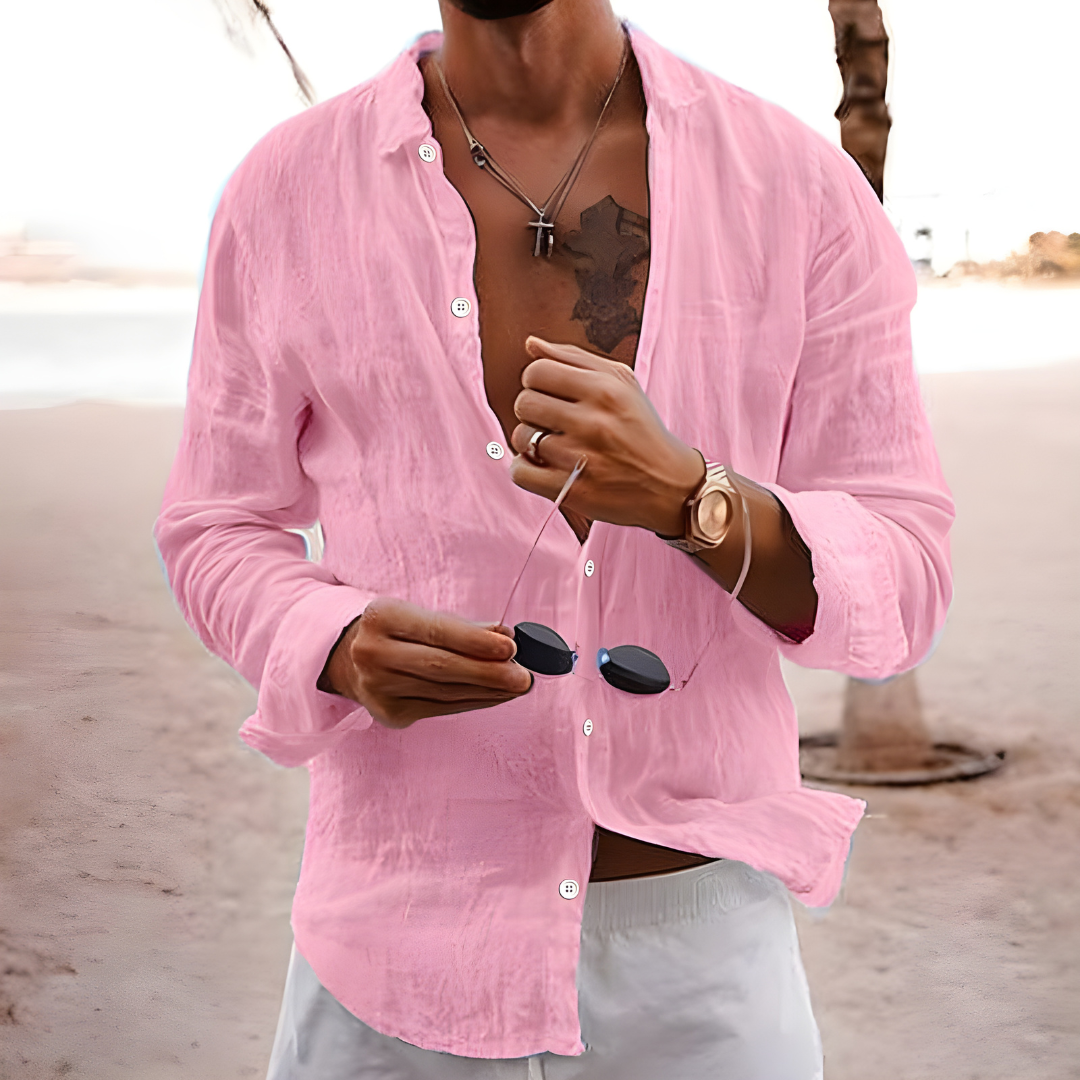 CHEMISE D'ÉTÉ EN COTON NATUREL - Rose