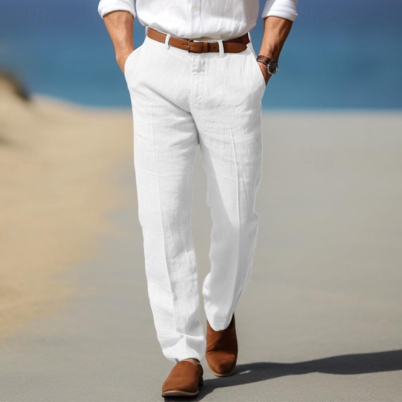 PANTALON HOMME LUXE EN LIN PREMIUM (AVEC PASSANTS POUR CEINTURE) - image 2