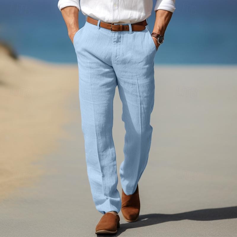 PANTALON HOMME LUXE EN LIN PREMIUM (AVEC PASSANTS POUR CEINTURE) - image 3