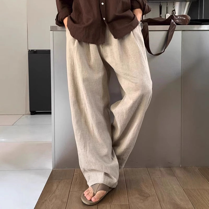 LOUIS | PANTALONS EN LIN À JAMBES LARGES - Beige