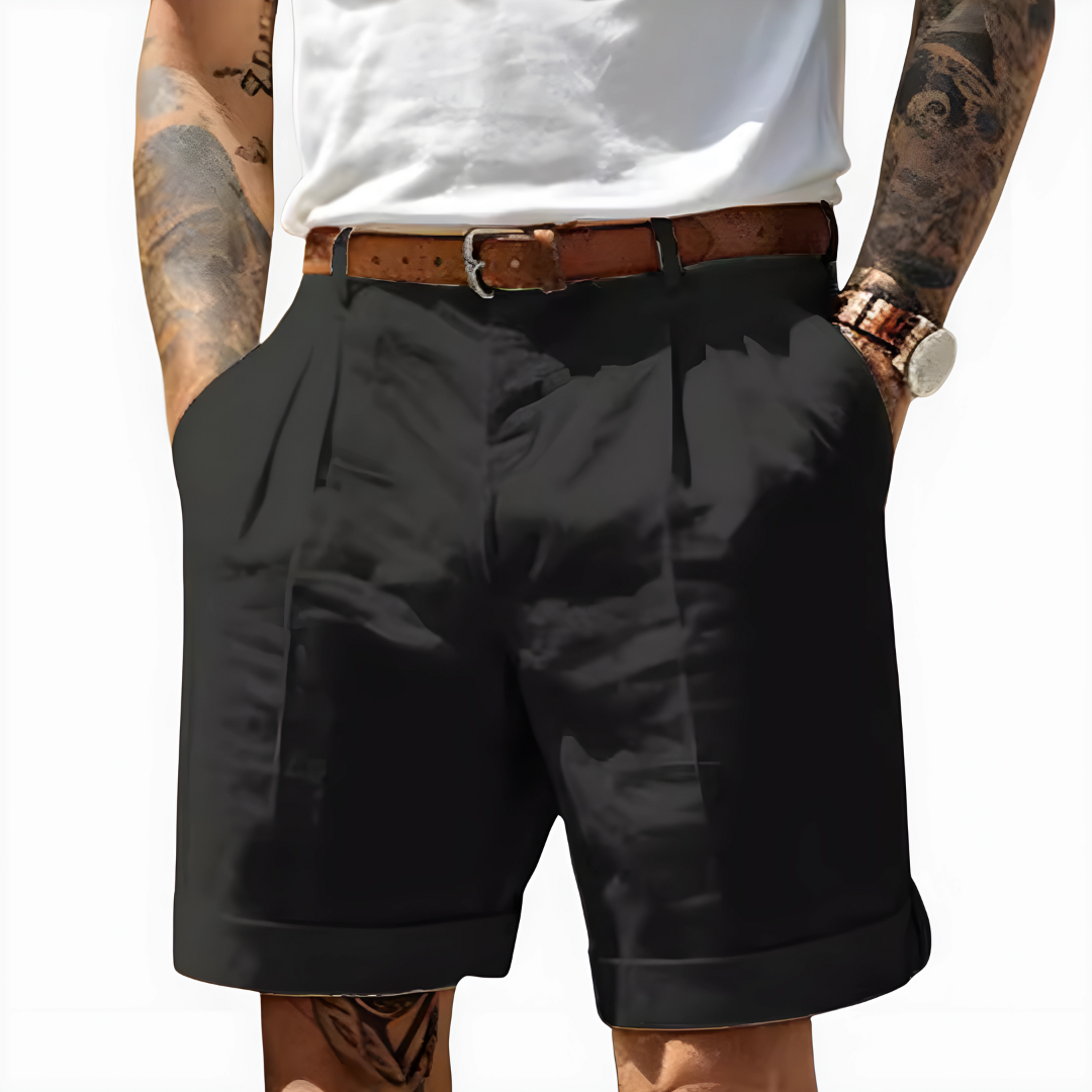 Louis Riviera | BERMUDAS ÉLÉGANTS EN COTON RESPIRANT - Noir