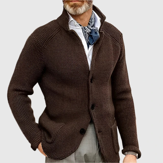 Louis Riviera | CARDIGAN EN MAILLE INTEMPORELLE - Café