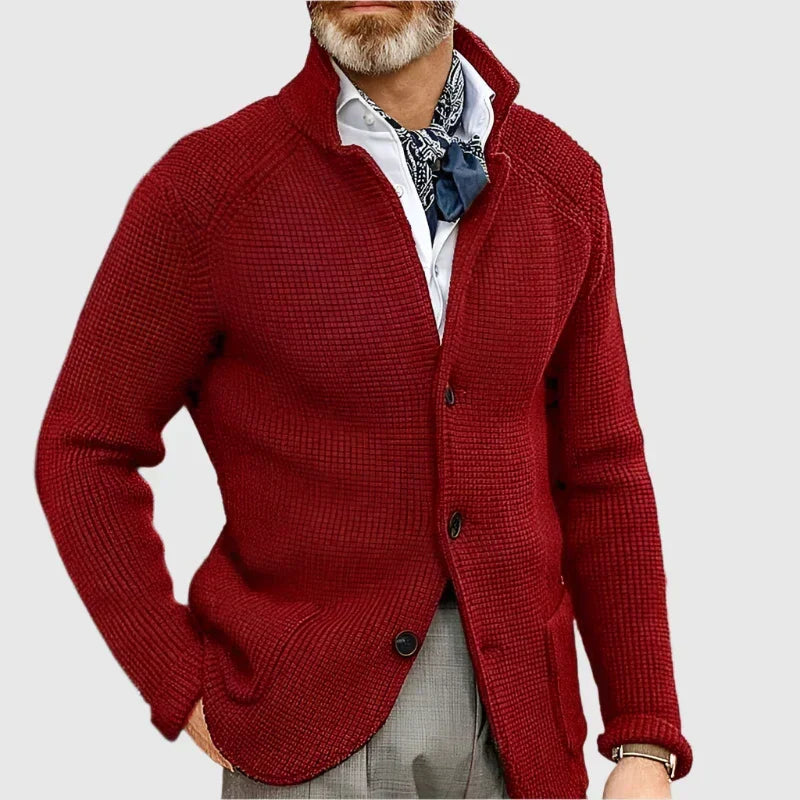 Louis Riviera | CARDIGAN EN MAILLE INTEMPORELLE - Rouge vin
