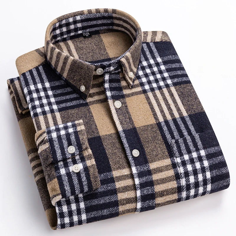 Louis Riviera | CHEMISE À CARREAUX POUR HOMME MODERNE - Beige/Noir