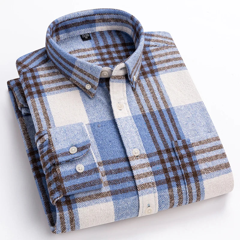 Louis Riviera | CHEMISE À CARREAUX POUR HOMME MODERNE - Bleu Clair/Noir