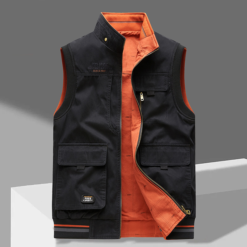 Louis Riviera | GILET D'HOMME DE LUXE - Noir Orange