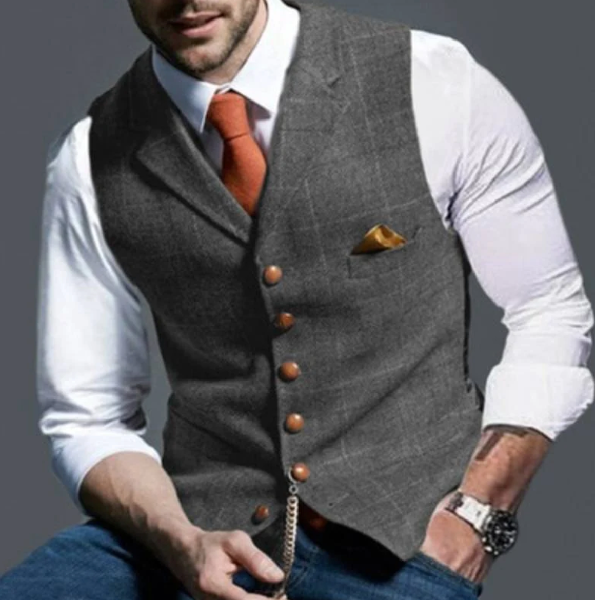Louis Riviera | GILET ÉLÉGANT POUR HOMME - Gris