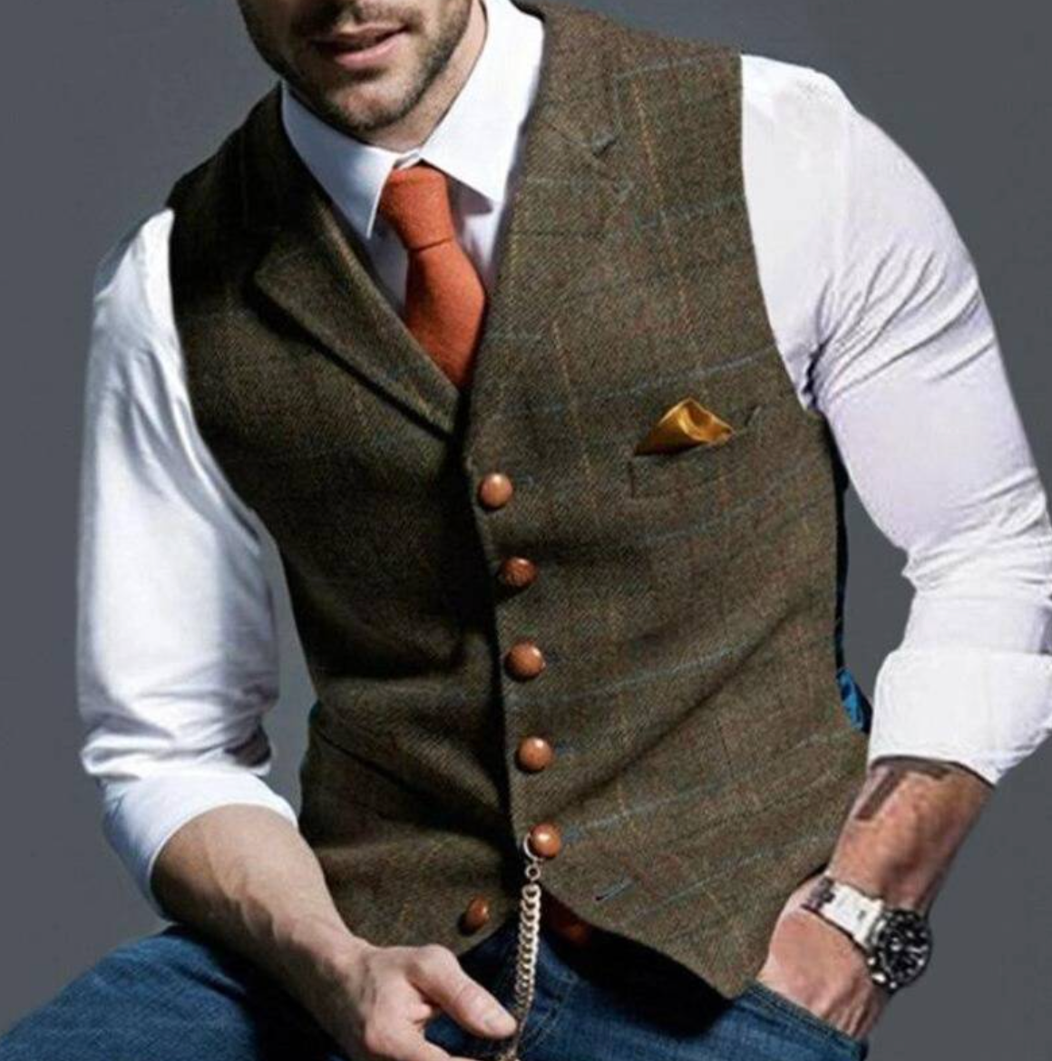 Louis Riviera | GILET ÉLÉGANT POUR HOMME - Marron