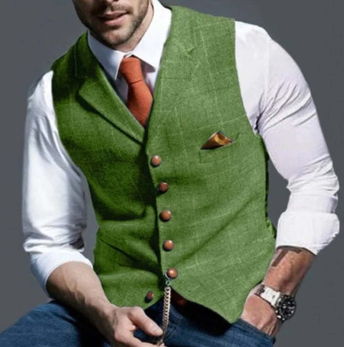 Louis Riviera | GILET ÉLÉGANT POUR HOMME - Vert