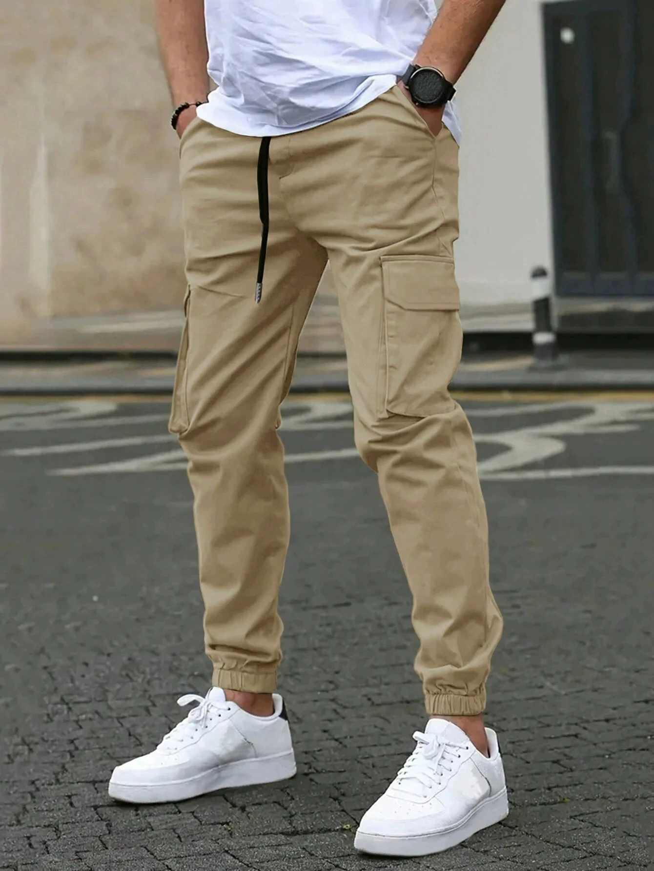 Louis Riviera | JOGGERS CARGO POUR HOMME - Beige