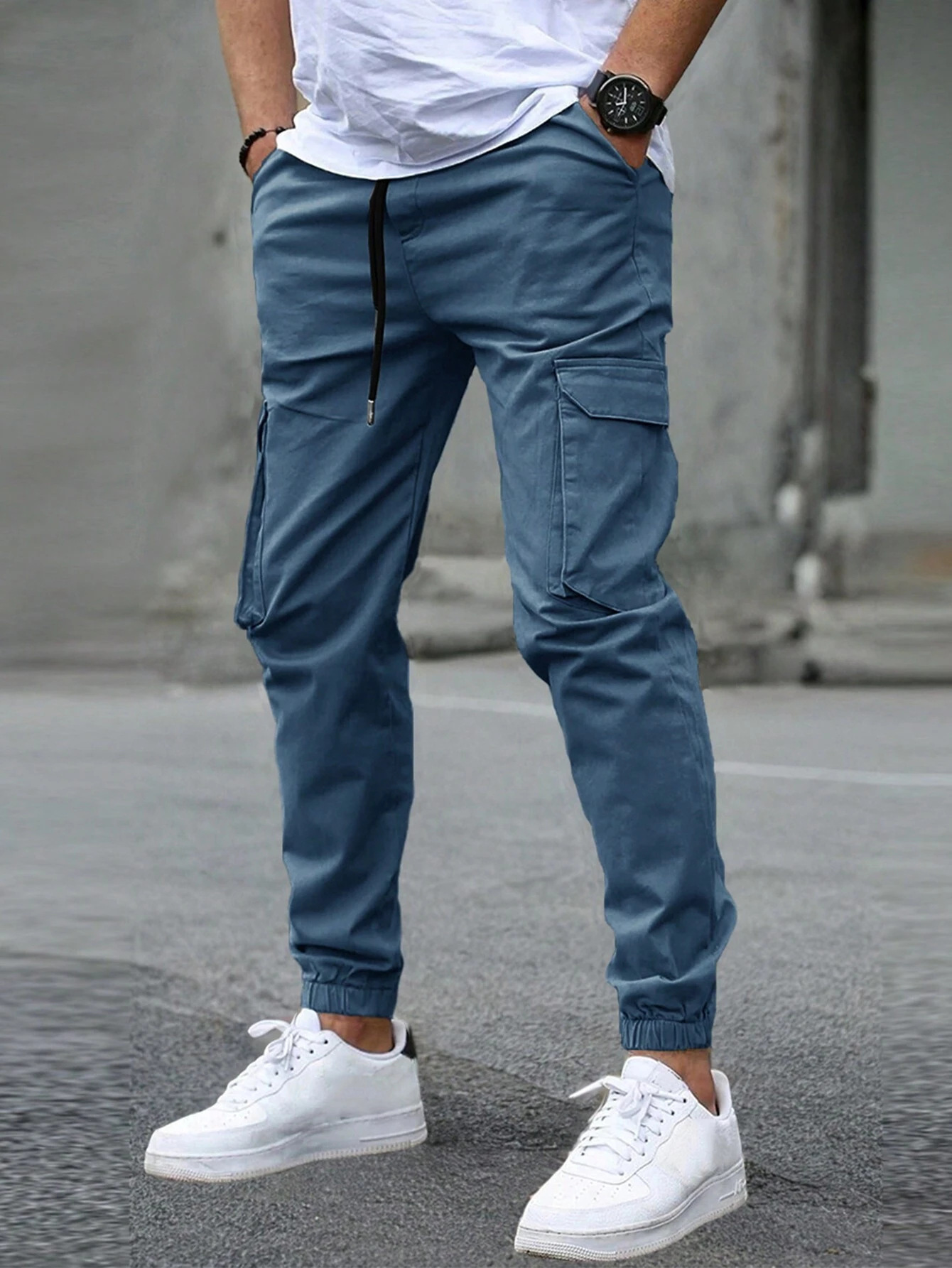 Louis Riviera | JOGGERS CARGO POUR HOMME - Bleu
