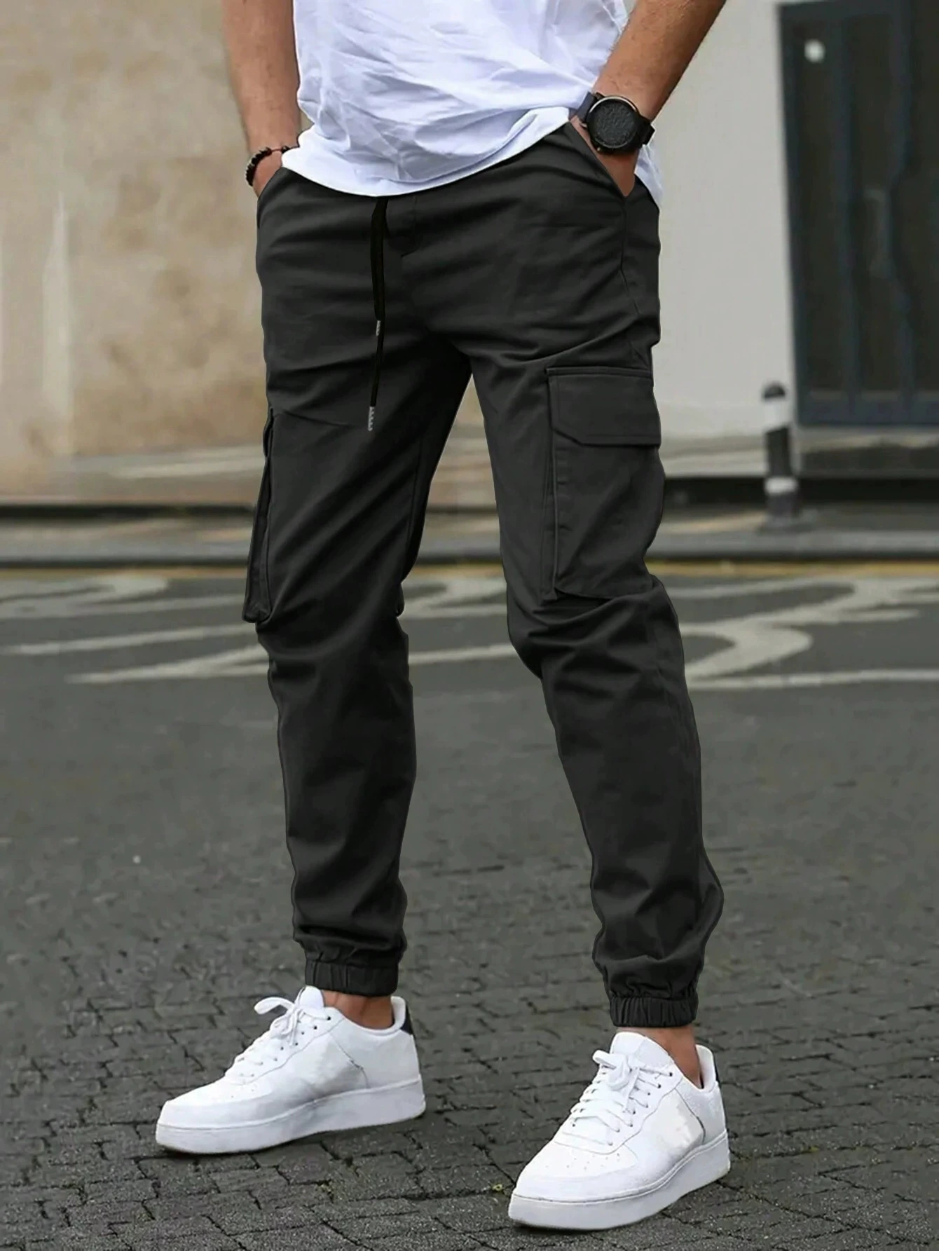 Louis Riviera | JOGGERS CARGO POUR HOMME - Noir
