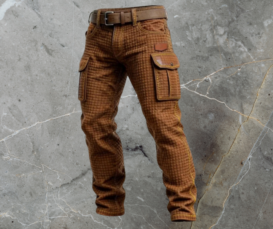Louis Riviera | PANTALON CARGO RENFORCÉ POUR HOMME - Marron Foncé