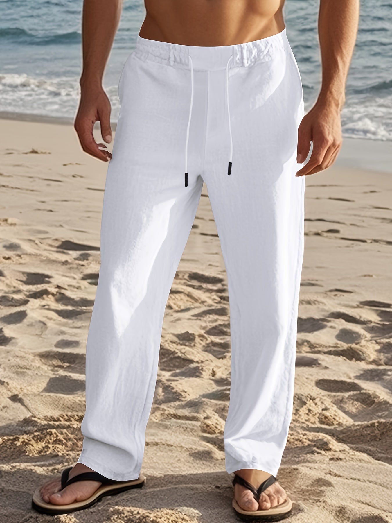 Louis Riviera | PANTALON EN LIN POUR HOMMES - Blanc