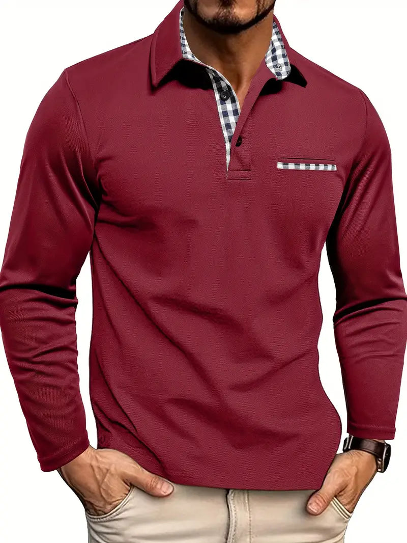 Louis Riviera | POLO À MANCHES LONGUES POUR HOMME - Bordeaux