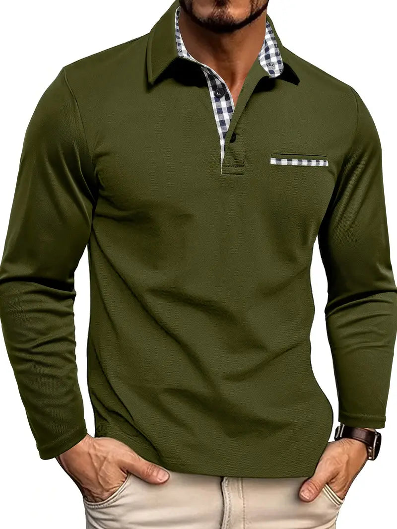 Louis Riviera | POLO À MANCHES LONGUES POUR HOMME - Vert Olive