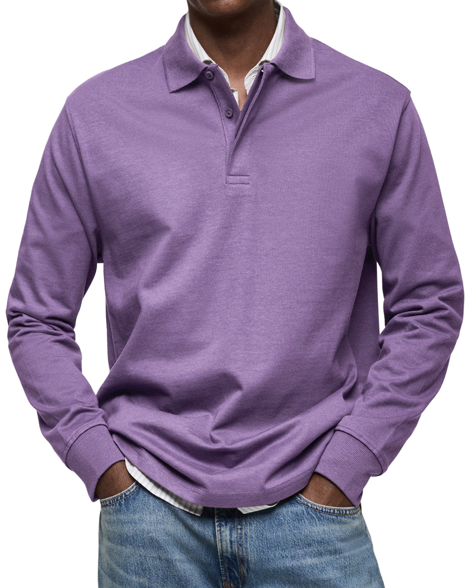 Louis Riviera | POLO DE LUXE À MANCHES LONGUES - Violet