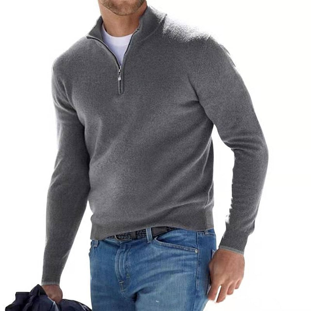 Louis Riviera | PULL DEMI ZIPPÉ - Gris