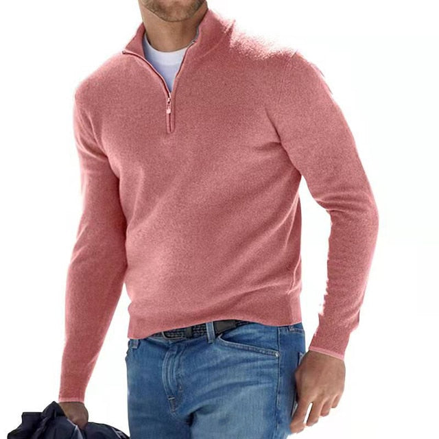 Louis Riviera | PULL DEMI ZIPPÉ - Rose