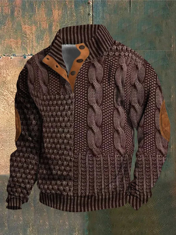 Louis Riviera | PULLOVER CHAUD À MOTIF - Marron Clair