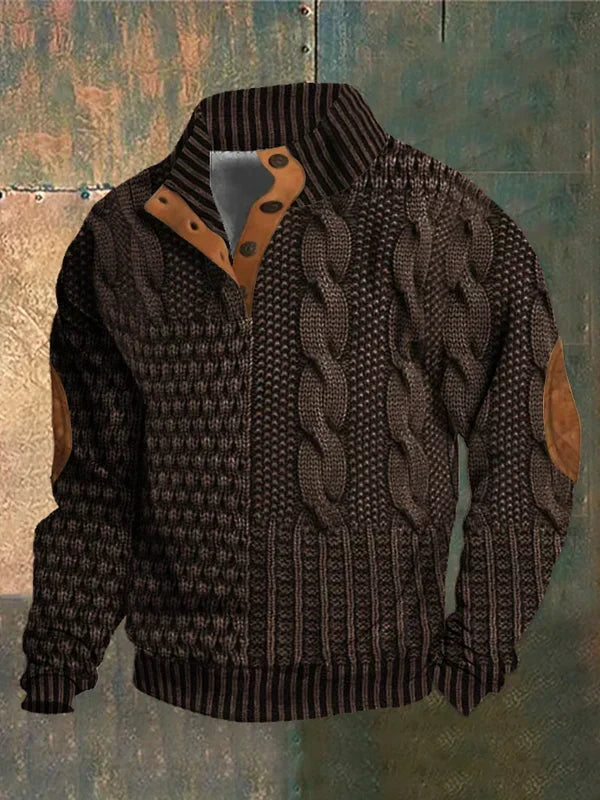 Louis Riviera | PULLOVER CHAUD À MOTIF - Marron