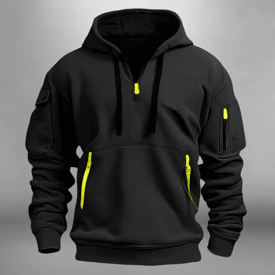 Louis Riviera | SWEAT À CAPUCHE HOMME DOUX - Noir