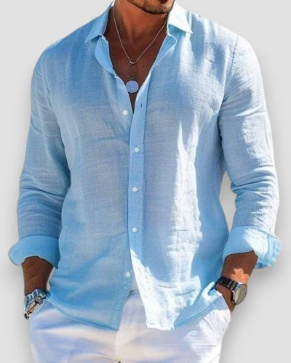 LUCAS | CHEMISE CASUAL HOMME - Bleu (Quasi épuisé)