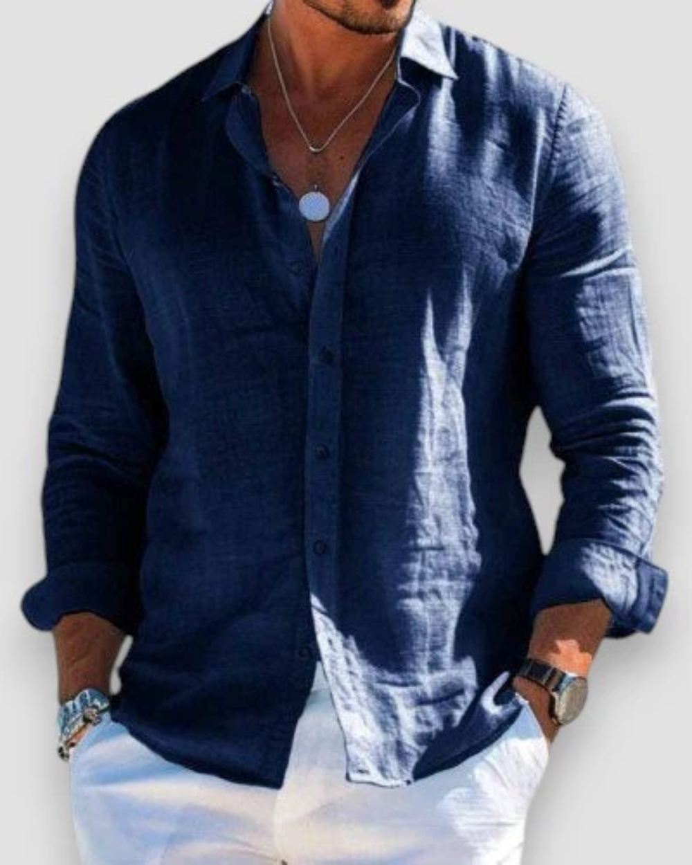 LUCAS | CHEMISE CASUAL HOMME - Marine