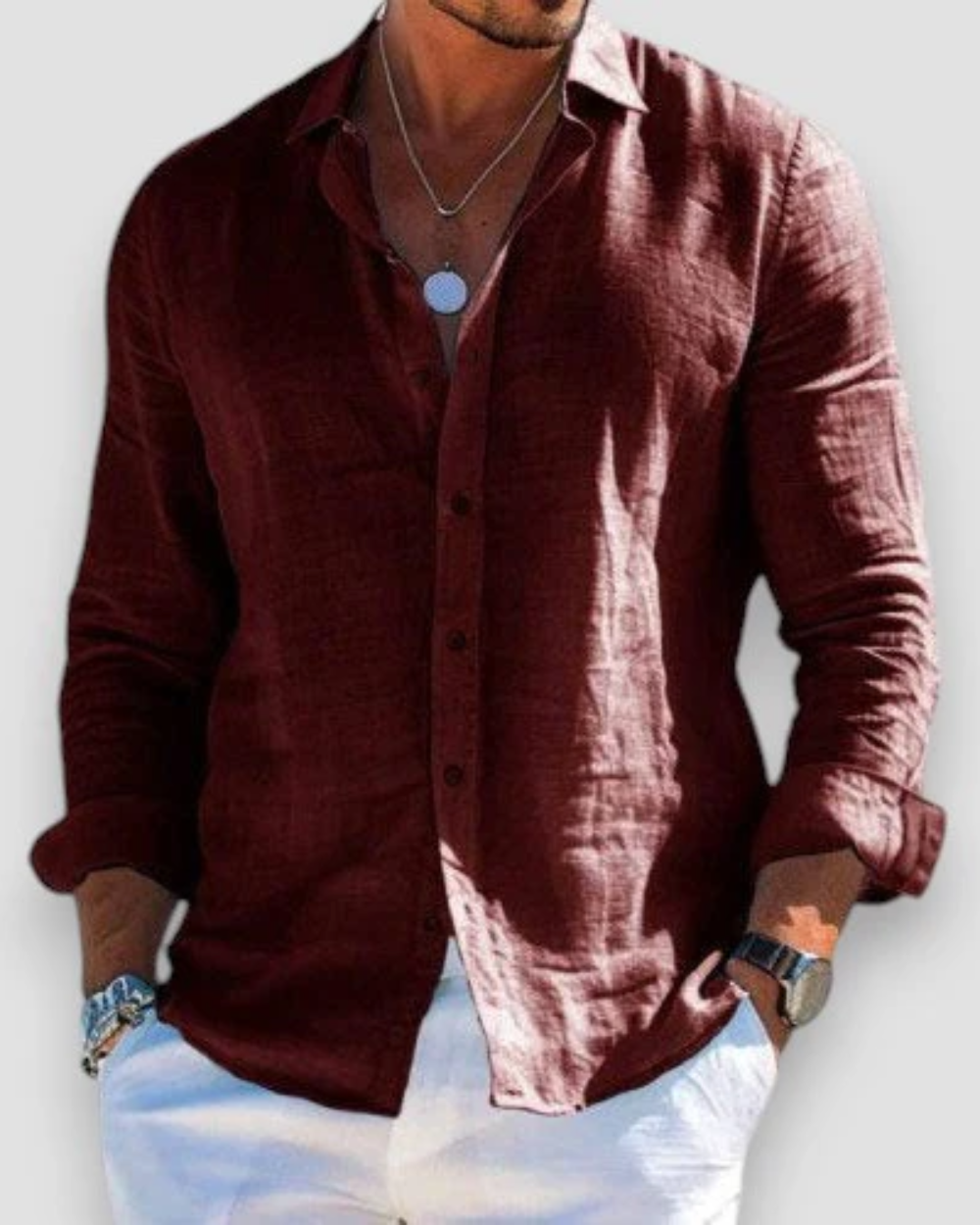 LUCAS | CHEMISE CASUAL HOMME - Marron