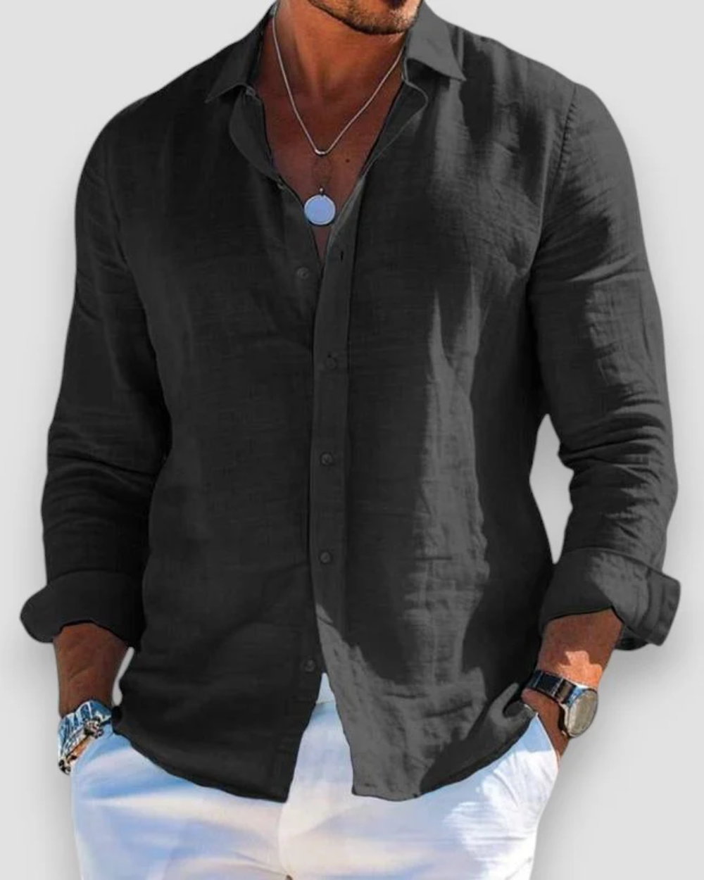 LUCAS | CHEMISE CASUAL HOMME - Noir (Quasi épuisé)