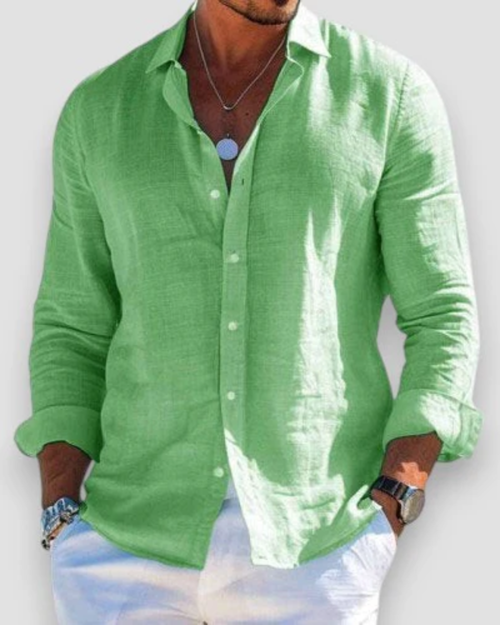 LUCAS | CHEMISE CASUAL HOMME - Vert clair