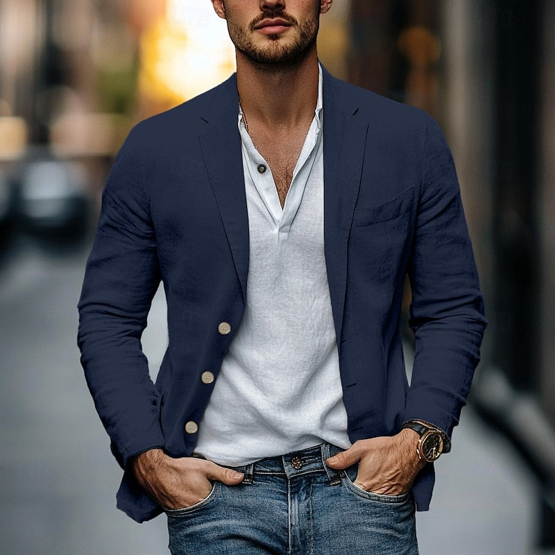 Verona | Veste en Lin Légère - Bleu